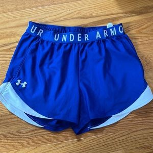 Women's UA Play Up 3.0 Shorts Blue size small